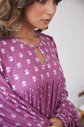 Women's Printed Cotton Dupatta Set in Full Sleeves
